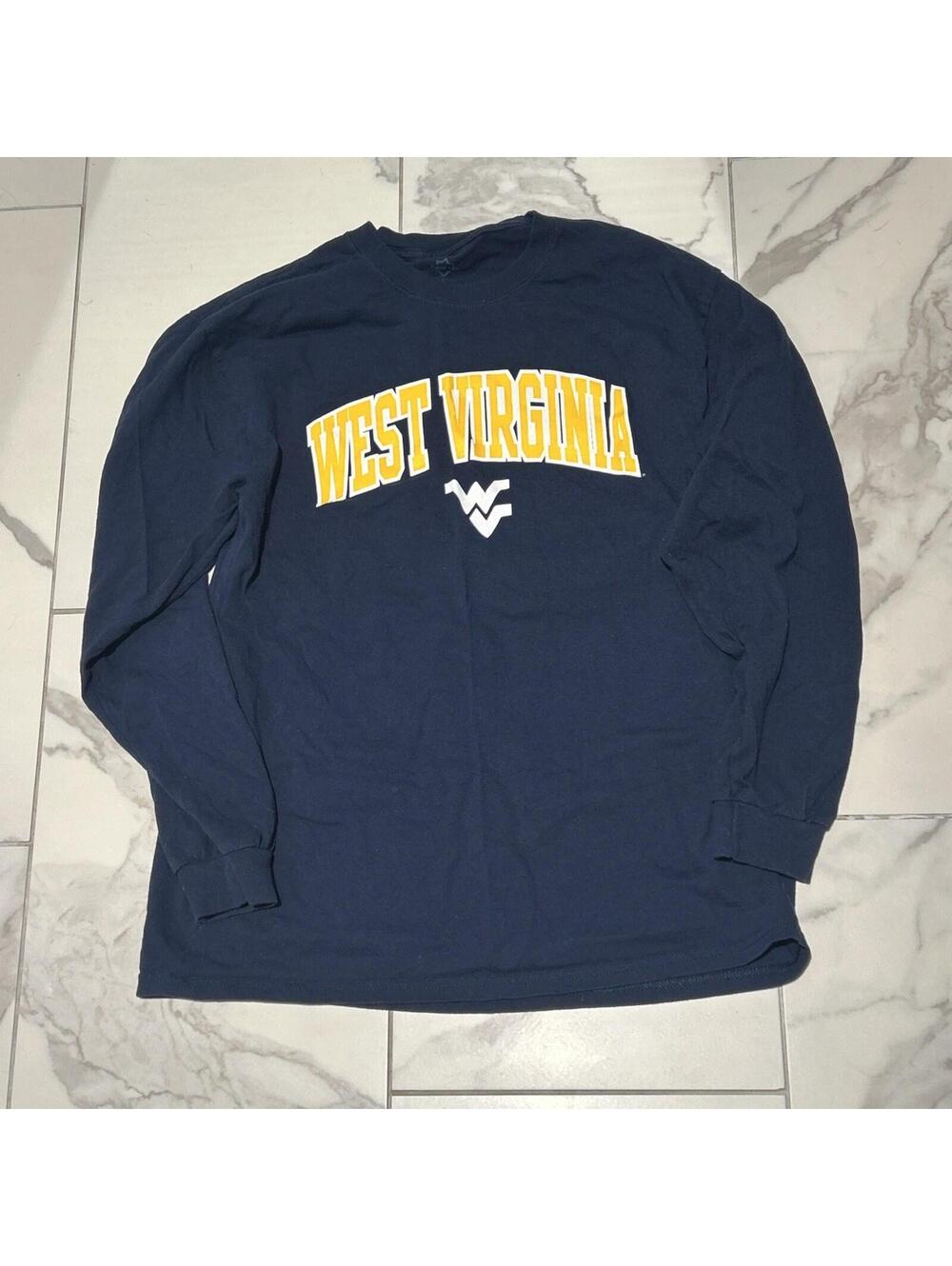 West Virginia Mountaineer Long Sleeve Navy Tee Large